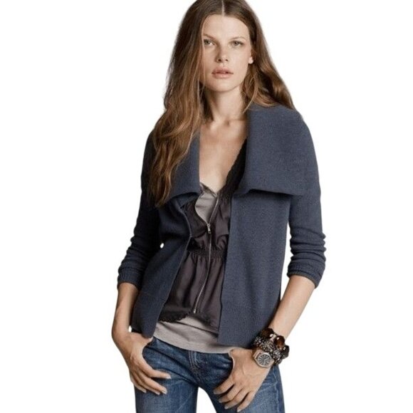 J. Crew Dream Open Shawl-Collar Cardigan Wool Cashmere Dusty Rose Knit Size M - Picture 1 of 7